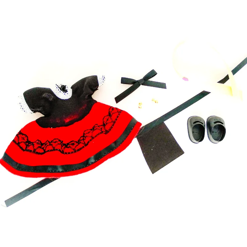 Палентина региональное платье и аксессуары для мини-куклы 15 см Классические не включены. Сделано в Испании народным ремеслом.