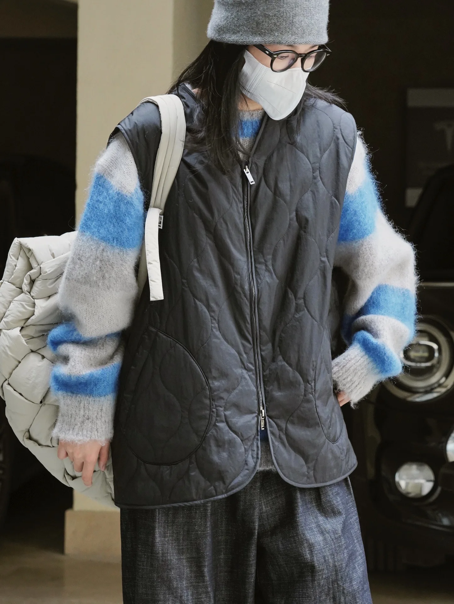 woman thin warm fall winter vest