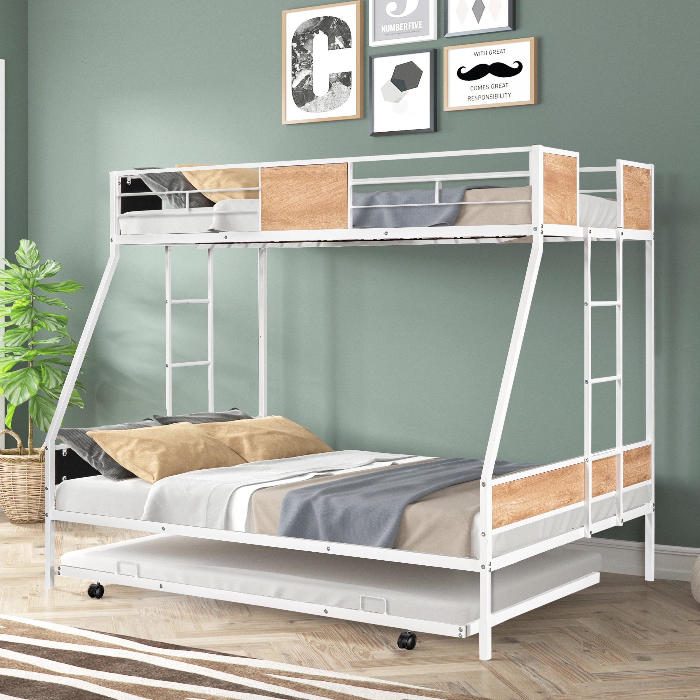 

Twin Full Bunk with Rollers, Assembled Length (inches) 77.17 Assembled Width (inches) 55.91 Assembled height (inches) 66.54