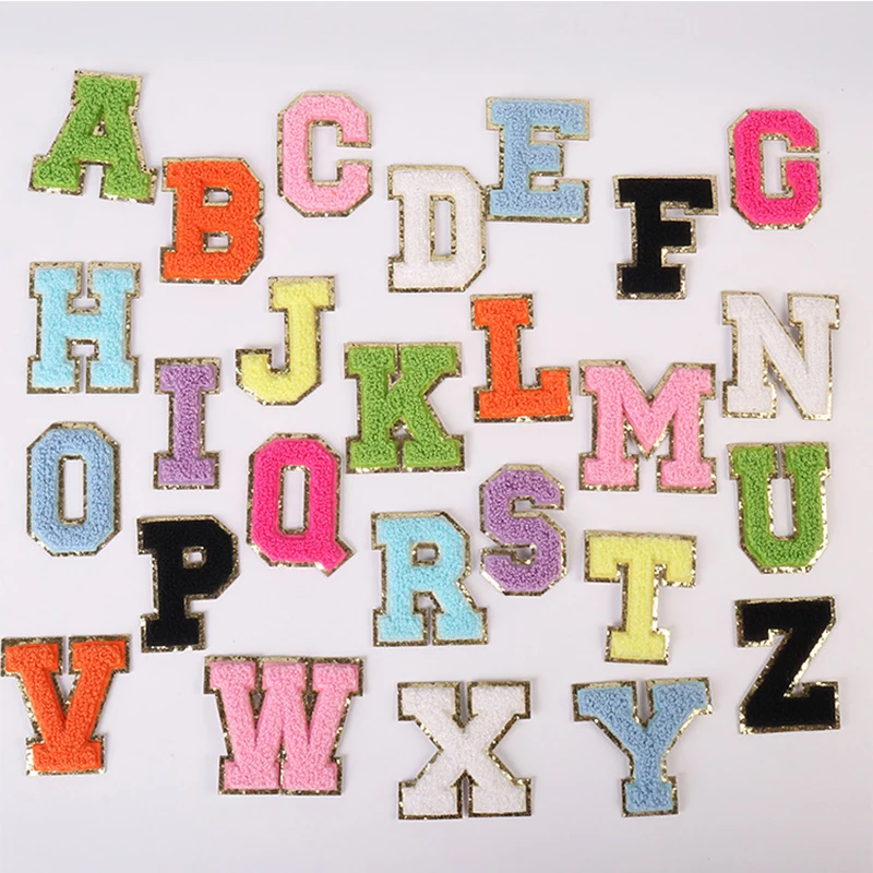 

1PC 5.5cm Patch Sticker Chenille Self Adhesive 26 Letter Alphabet Sewing Appliques For Clothing Badges Decoration