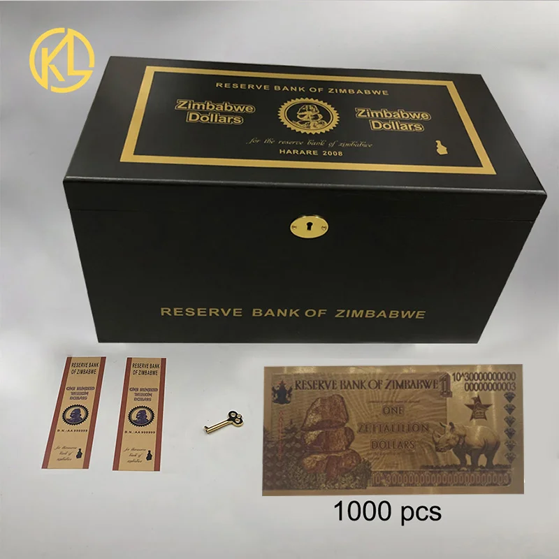 

Wholesale Zimbabwe ONE ZETTALILION Dollars Banknote Gold Banknote Stone Bill for Collection and souvenir Gifts