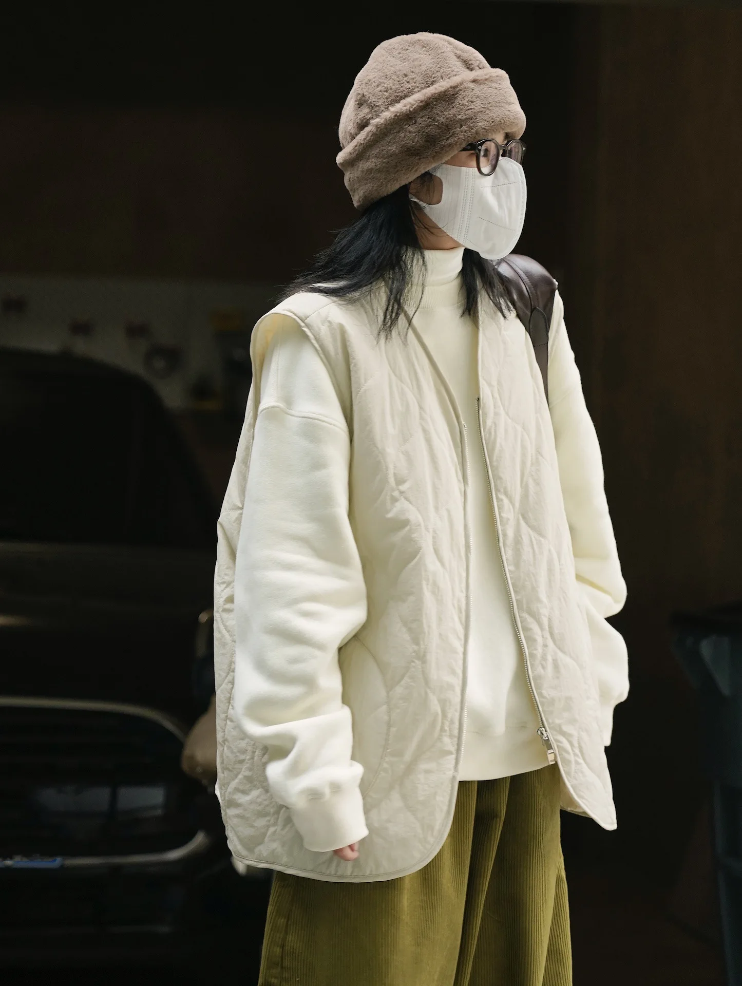 woman thin warm fall winter vest