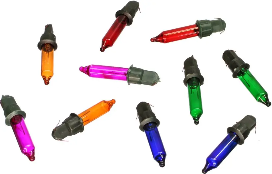 Лампа для гирлянд свеча цветные (упаковка 10шт) |