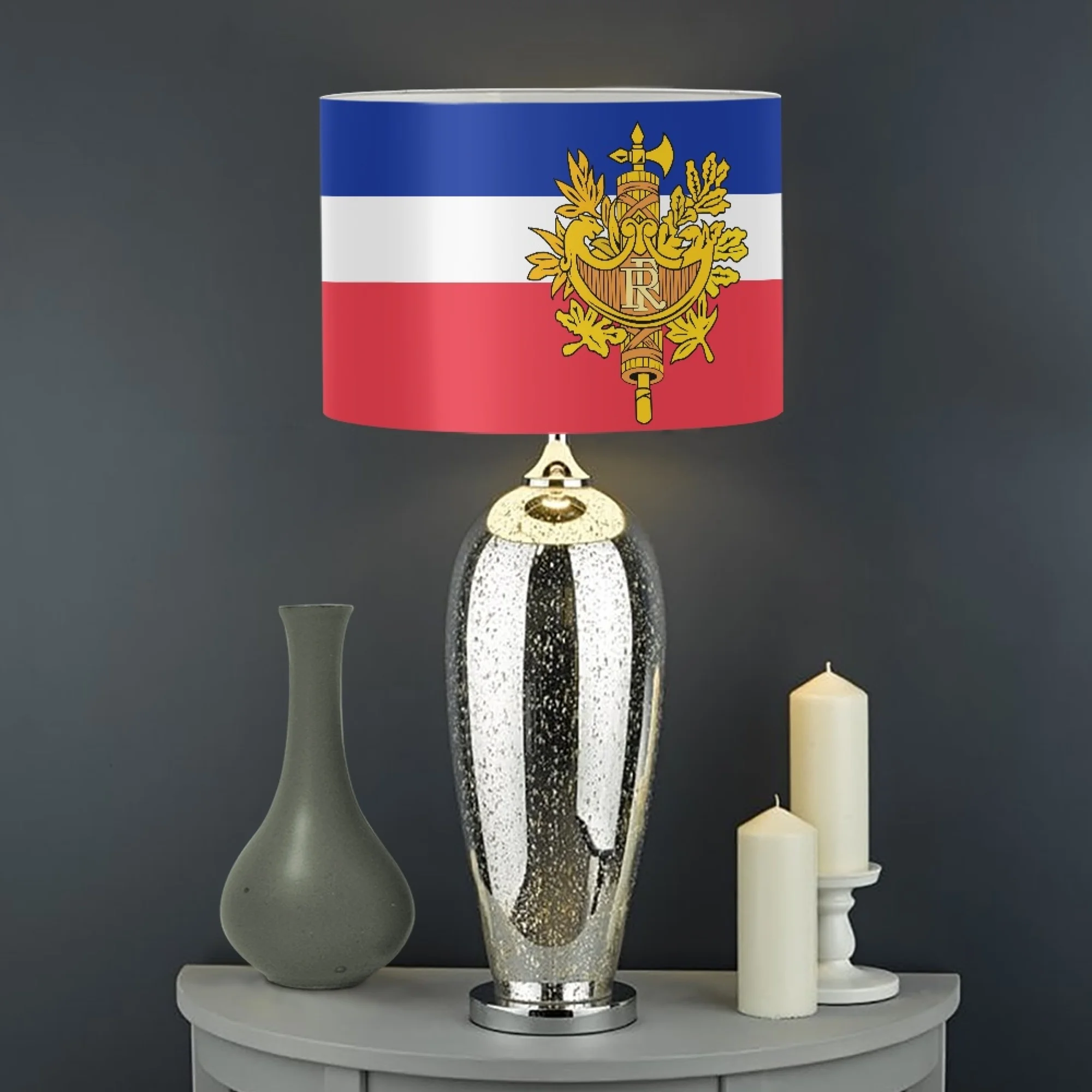 

2022 абажур для лампы с французским флагом и гербом, абажур для напольной лампы/настольных ламп, украшение для спальни и гостиной