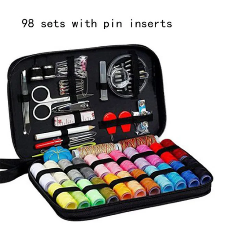 

98pcs Portable Household Sewing Kit Box DIY Embroidery Handwork Tool Needles Thread Scissor Set Home Supplies Travel Accessories