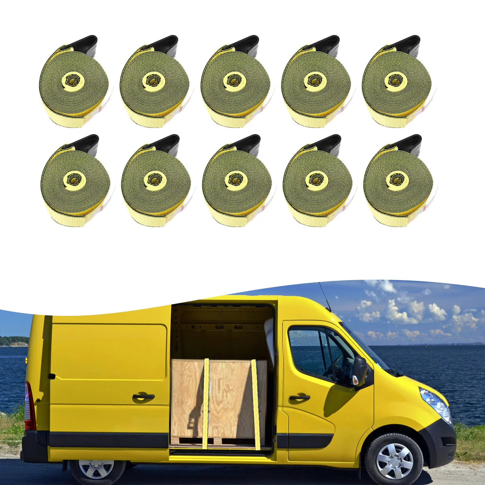 

10pcs 4*27Inch Winch Straps Latbed Truck Utility Trailer 8800lbs With Flat Hook