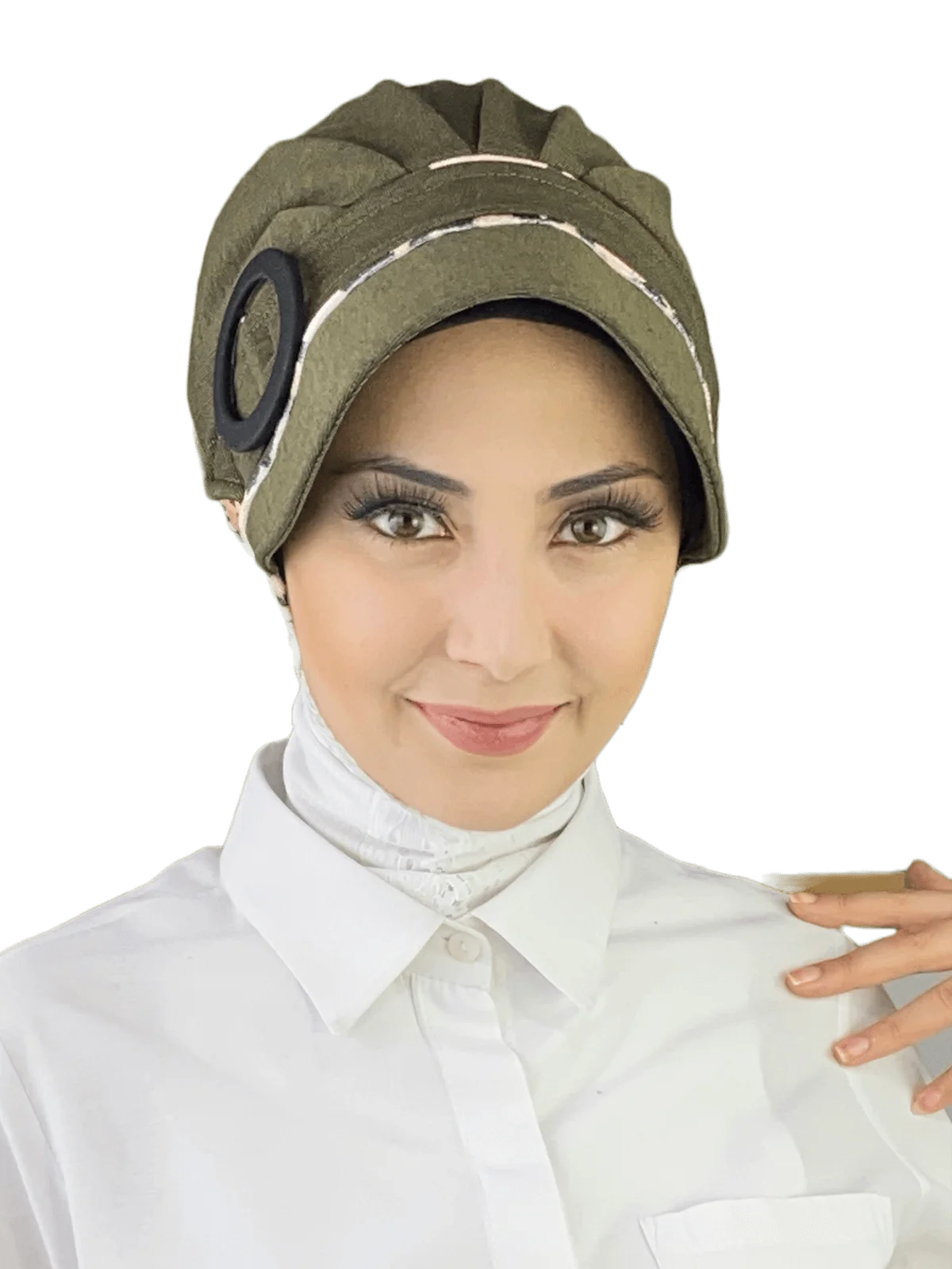 

Anthracite Green Brown-White Jaguar Detailed Buckle Hat New Fashion Islamic Islamic Muslim Women Scarf Trend Headscarf Ready to Wear