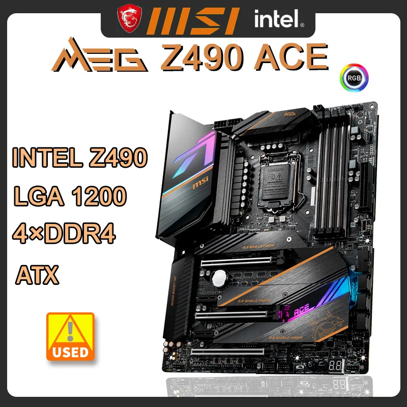 

Игровая материнская плата LGA 1200 MSI Мег Z490 ACE DDR4 128 ГБ Intel Z490 PCI-E 4,0 SATA III M.2 USB3.2 ATX для процессоров 10-го поколения