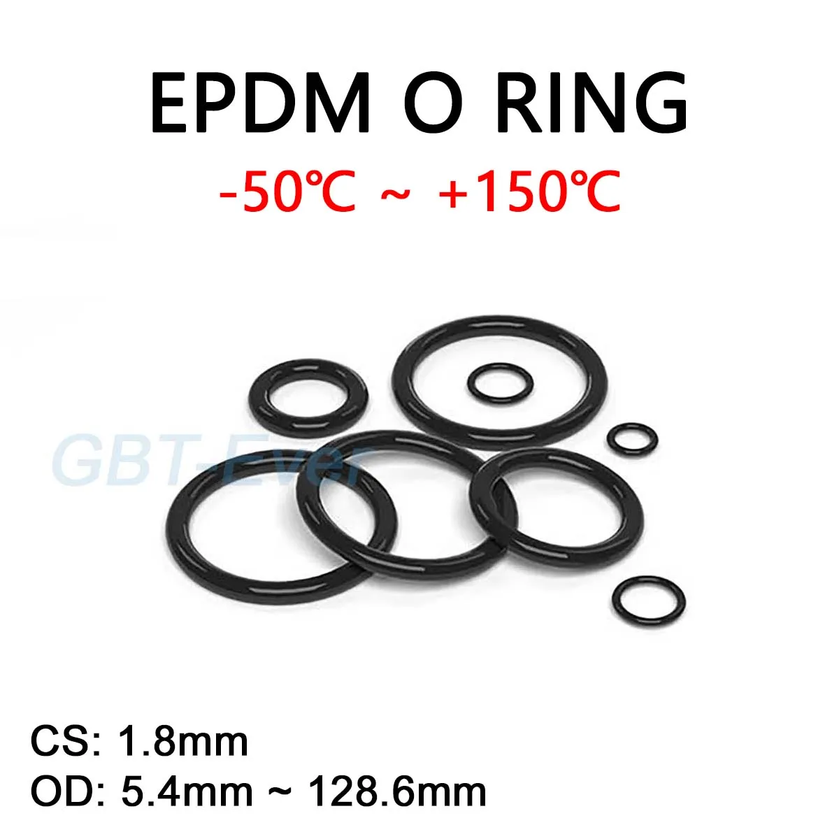 

Резиновые уплотнительные кольца EPDM черного цвета