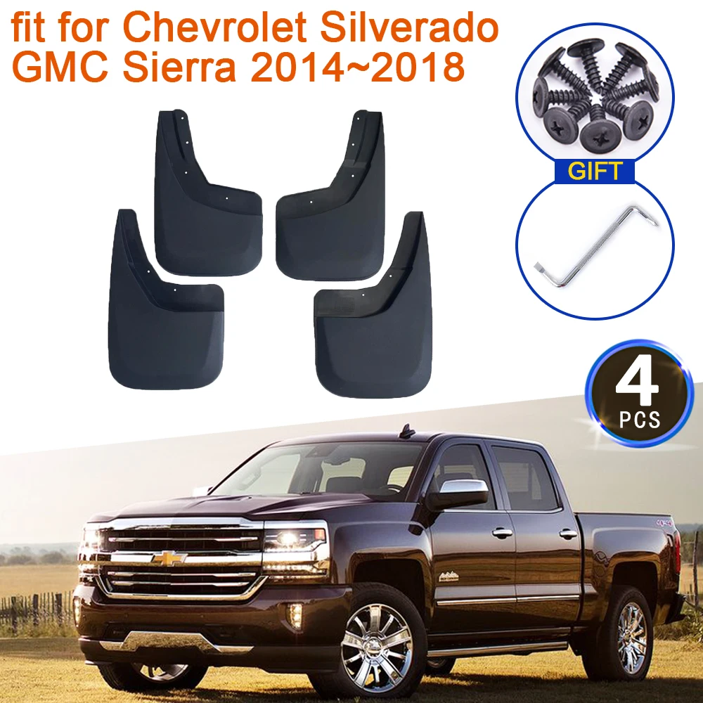 

for Chevrolet Silverado GMC Sierra 2014 2015 2016 2017 2018 Mudguards Front Rear Wheels Fender Flare Mudflap Splash Accessories