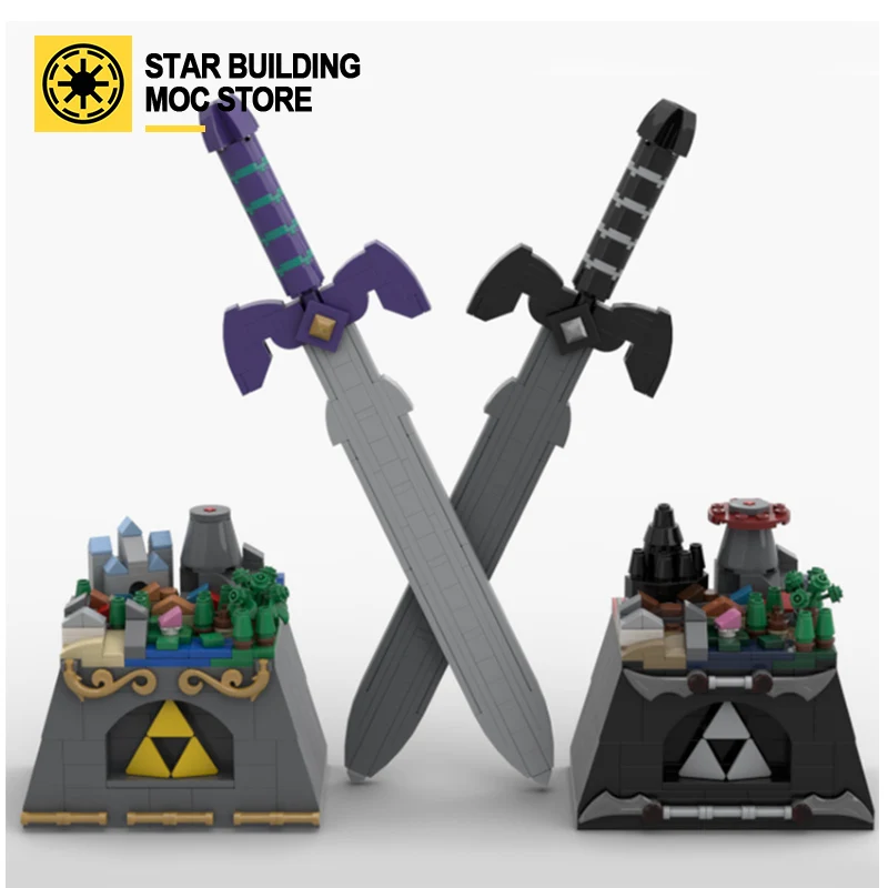 

MOC Game Character Weapon 36344 Castle and Master Sword 34819 Sky Sword 18062 Blocks children toy gift