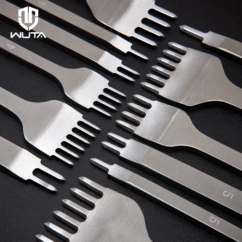 

WUTA Basic Leather Chisel Tool Diamond Pricking Iron Hole Punch Stitching Leather Craft tool 3/4/5/6mm 1-2-4-6 teeth