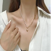 heart pendant accessories jewelry clavicle chain of choker drama korean love pearl necklace for women