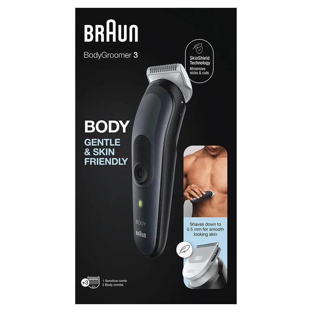 Braun BodyGroomer 3 BG 3350 SkinShield Technology, Rechargea