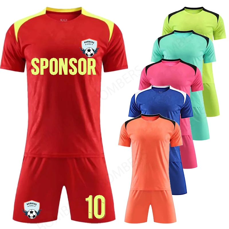 

Training Suit Football Adult and Kid Set Jerseys Boys Short Sleeve Jersey Set Sportswear Uniforms DIY