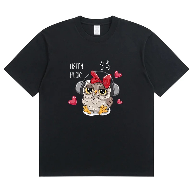 Летняя Новинка модная спортивная женская футболка с рисунком совы любви