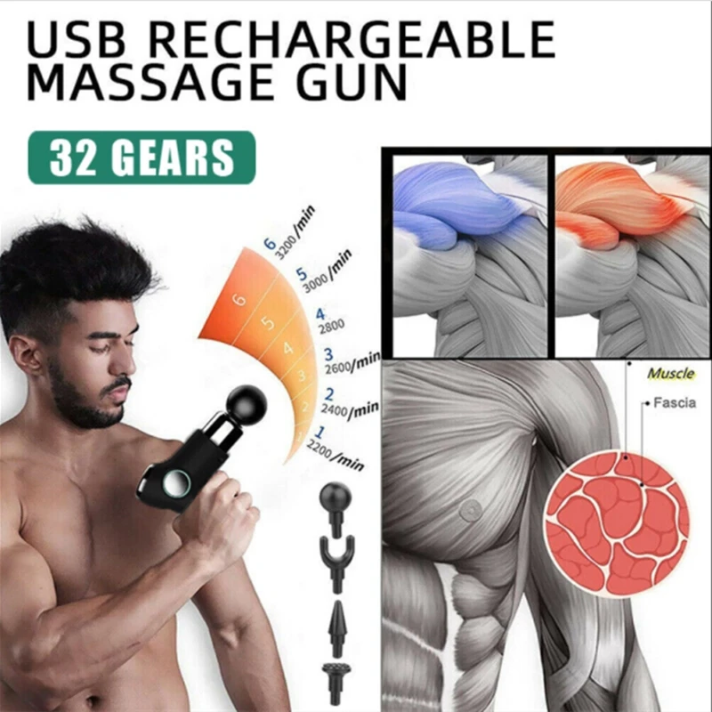 

Massage Gun Small Electric Percussion Massager For Body Neck Back Deep Tissue Muscle Relief Fascial Gun Muscle Massager
