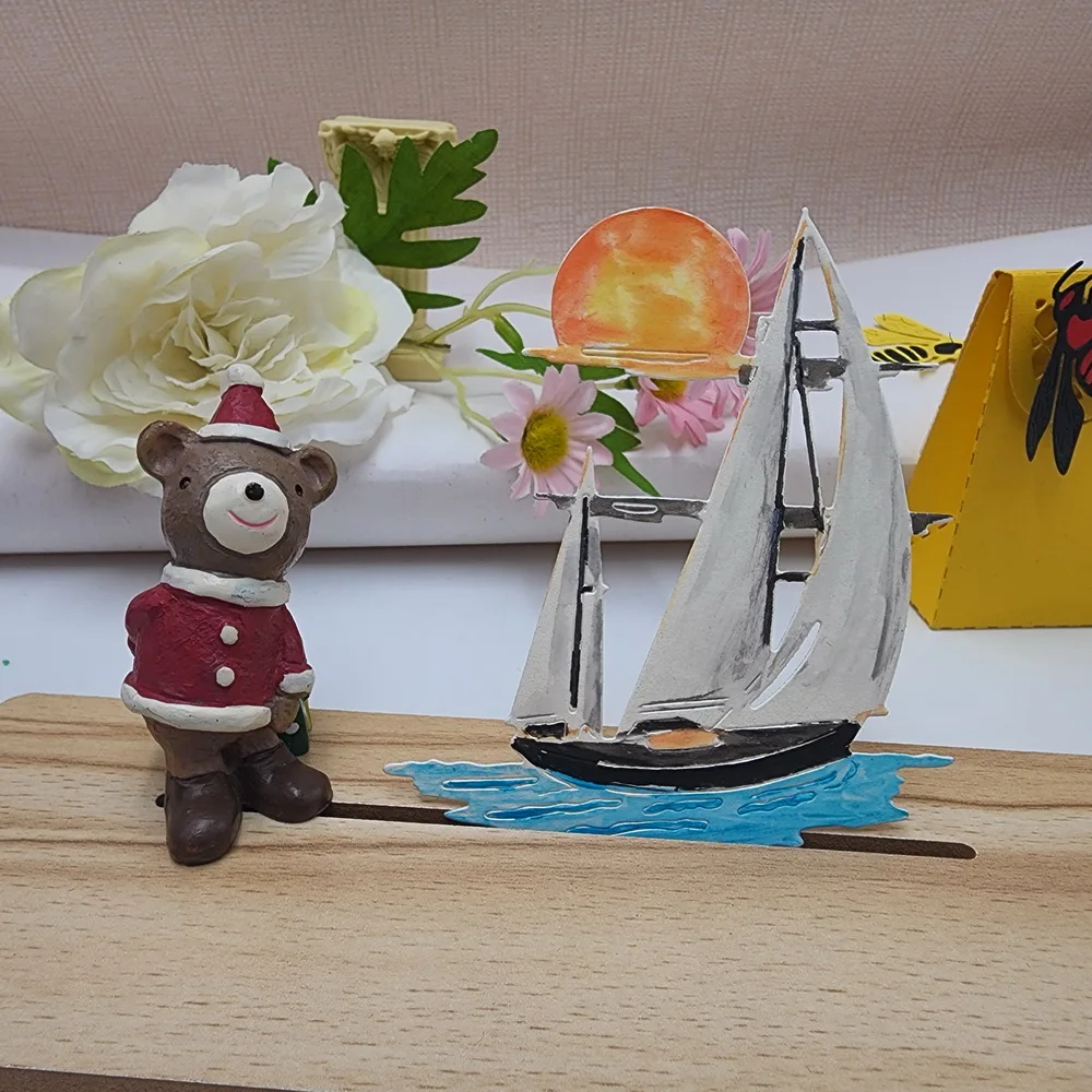 Вырубные штампы с изображением корабля металлическая зеркальная