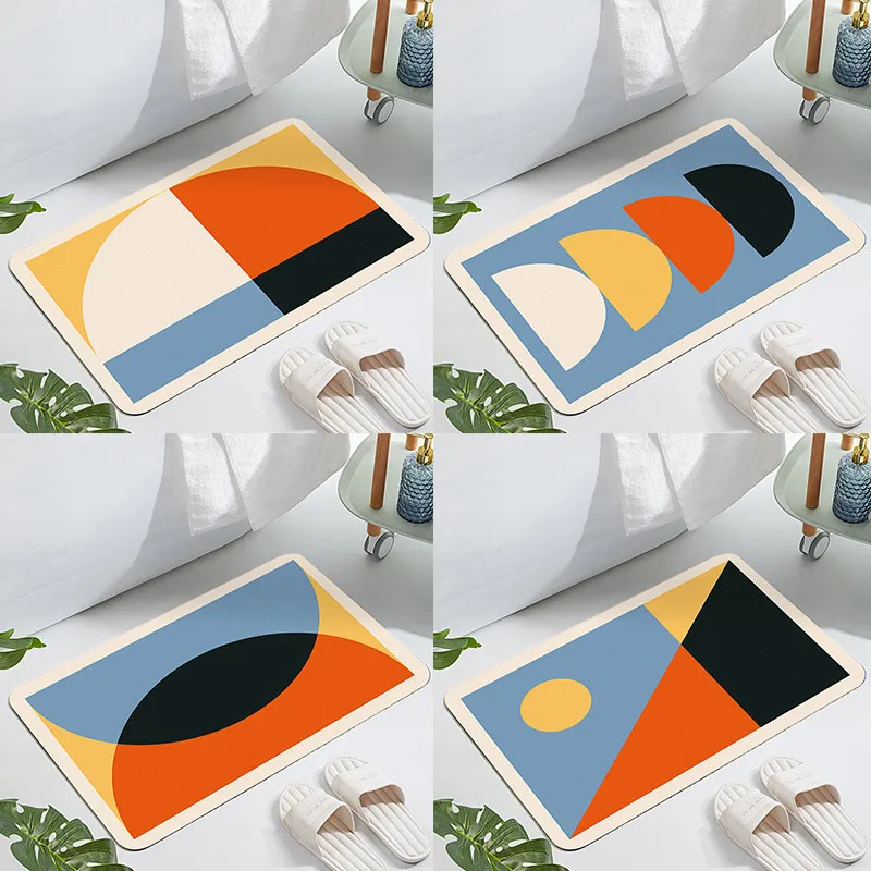 

Nordic Modern Minimalist Abstract Floor Mat Diatom Mud Bathroom Kitchen Absorbent Non-Slip 40*60cm/50*80cm
