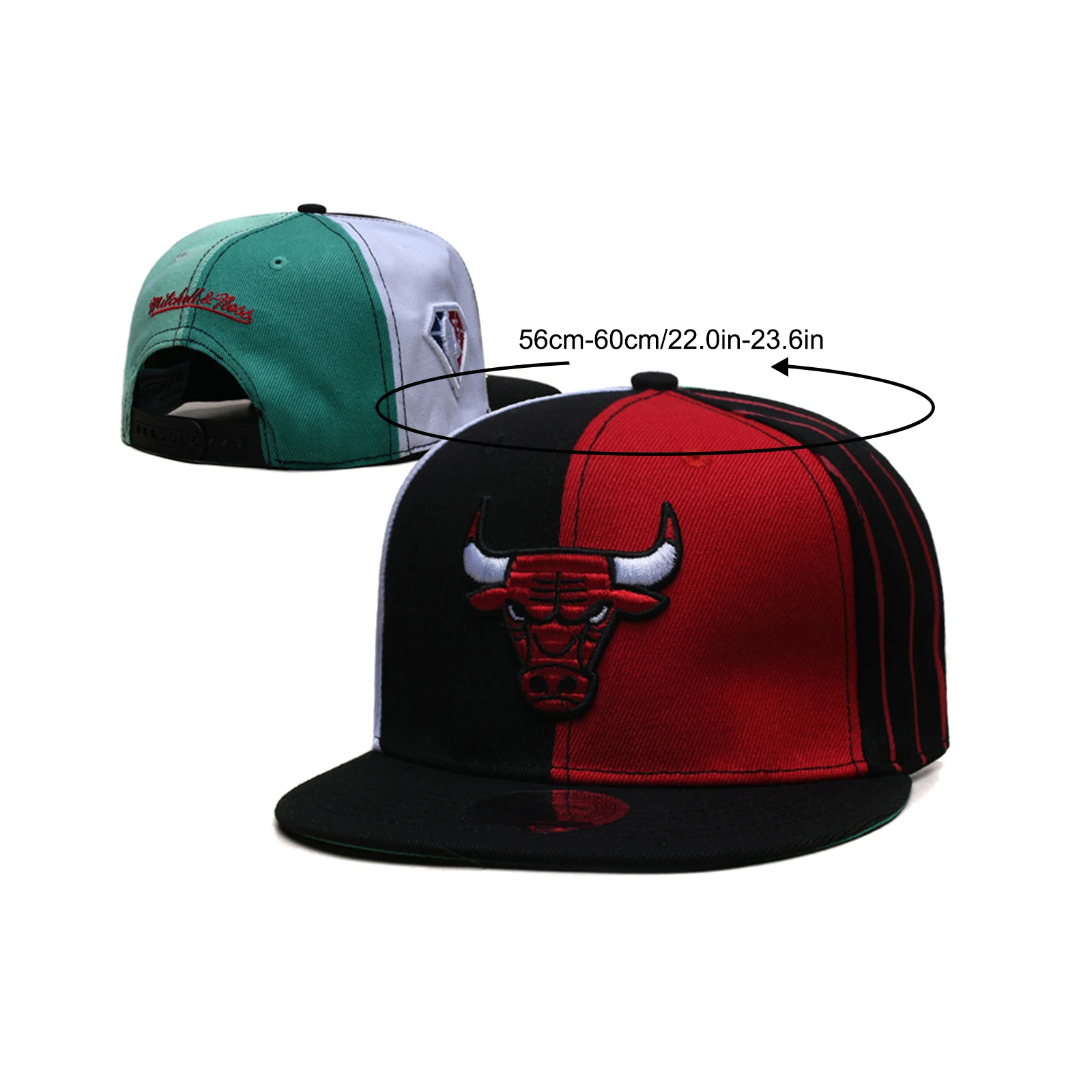 Кепка Chicago Bulls Snapback Cap Регулируемая черная шляпа NBA