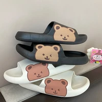 2022 summer women slippers cartoon bear shoes eva outdoor women slides soft thick soled non slip pool indoor home slippers