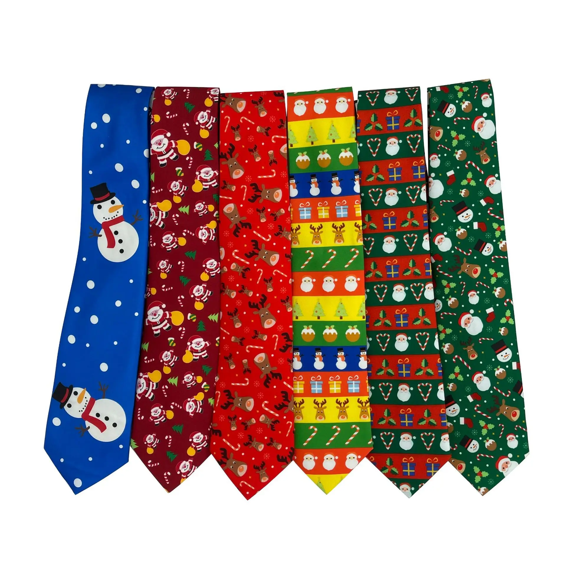 

Men's Christmas Silk Ties Santa Claus Snowman Elk Tree Xmas Print Neckties Cravat Noel Party Christmas Gifts for Father Husband