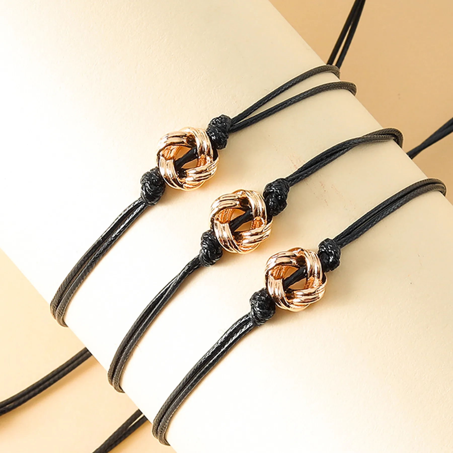 

Fashion Friendship Spiral Button Braided Bracelet For Best Friends Adjustable Hand-woven Card Necklace Bracelet Set Jewelry Gift