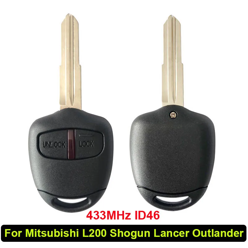 

CN011004 Aftermarket 2 Button Replacement Remote Key Fob For Mitsubishi L200 Shogun Lancer Outlander With 433MHz ID46