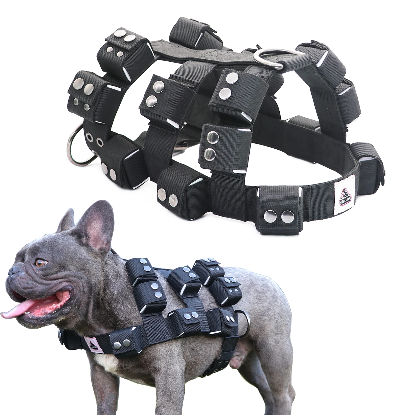 Dog Weighted Vest, Adjustable Weights Vest, No Pull Dog Harness with Pockets for Building Muscle and Excerise Training