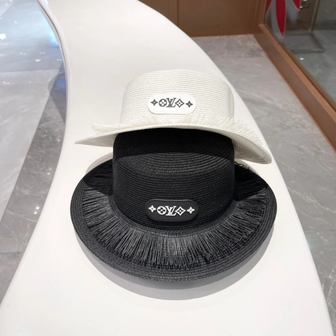копия 1: 1 Соломенная Шляпа В Стиле Знаменитостей Из Тонкой Травы Lv Style Uv Sun Hat