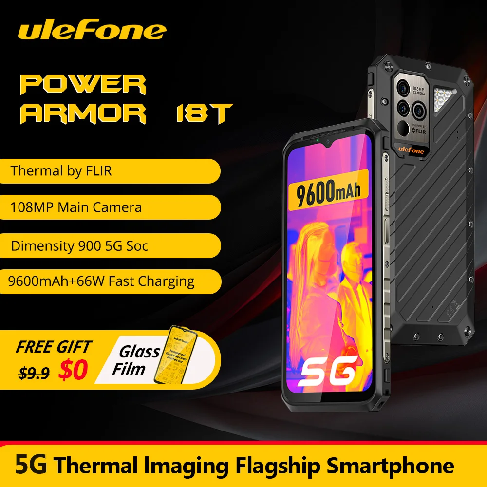 Enlarge Ulefone Power Armor 18T Rugged Phone  FLIR® smartphone 12GB+256GB 9600mAh moblie phone NFC telefones Android 12 Global version