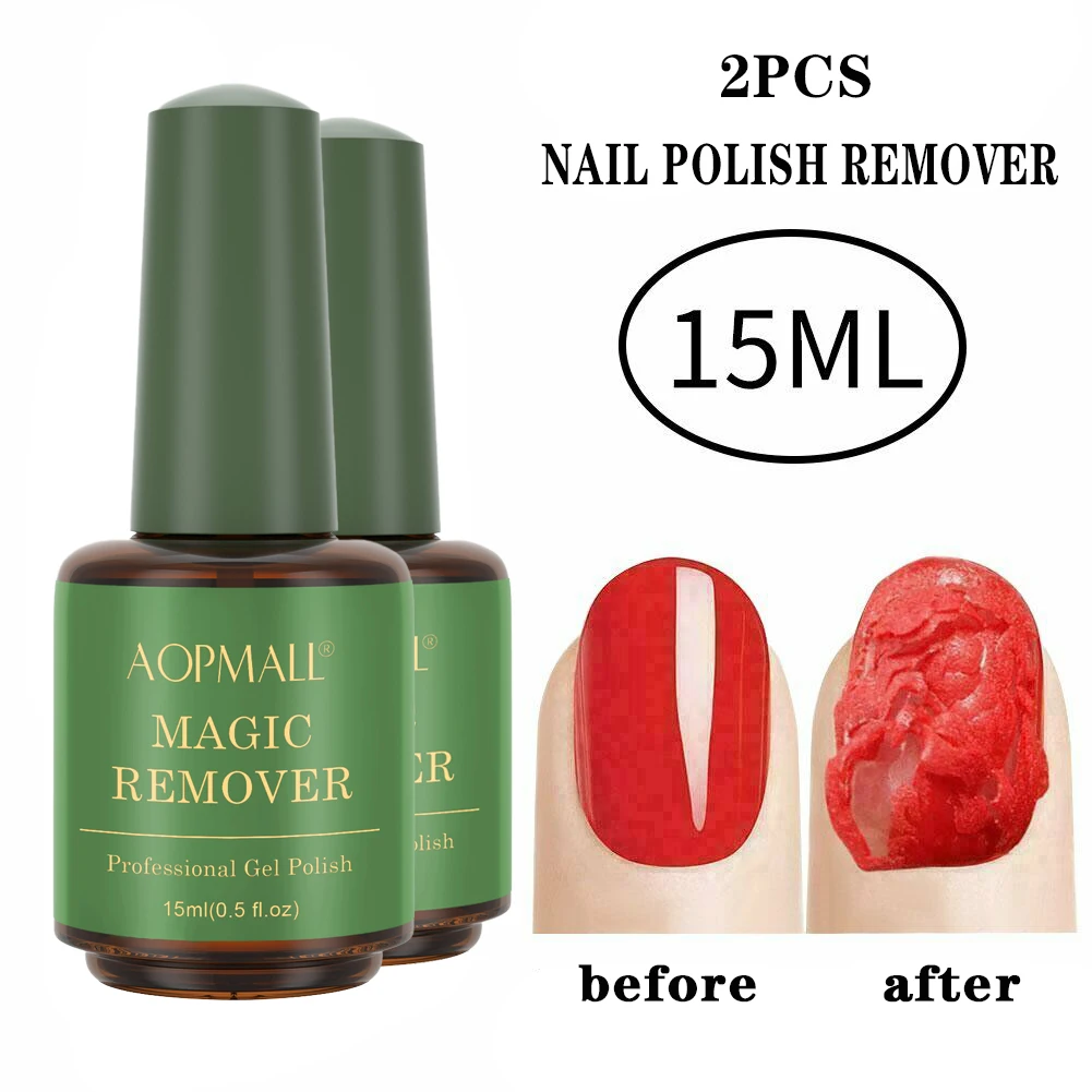 

2pcs Gel Nail Polish Remover 15ml Quick & Easy Removes Soak-Off Gel Nail No Need to Foil Soak Or Wrap