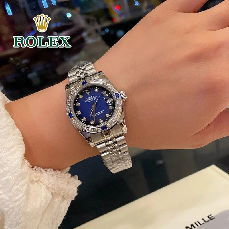 Часы в стиле Rolex великолепные элитные с большим бриллиантовым кольцом