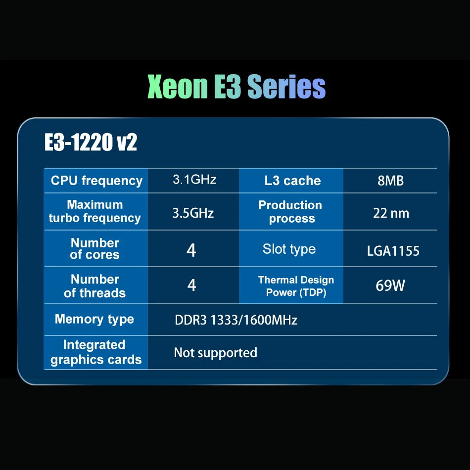 Used Original Intel Xeon E3 1220v2 Processor E3-1220 v2 3.1 GHz Quad-Core CPU  8M 69W LGA 1155 Xeon V2 Support B75 Motherboard images - 6