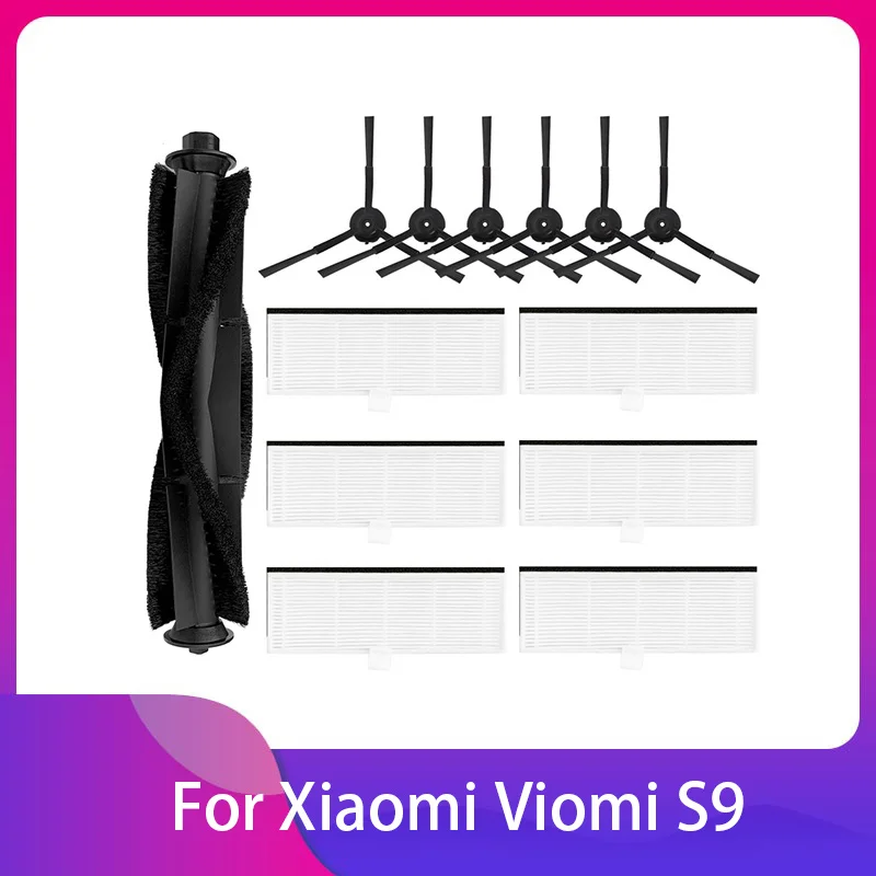 

Подходит для роботизированного пылесоса Xiaomi Viomi S9: HEPA-фильтр, пылесборник, тряпка для швабры, боковая и основная щётки, комплекты замены и запасные аксессуары