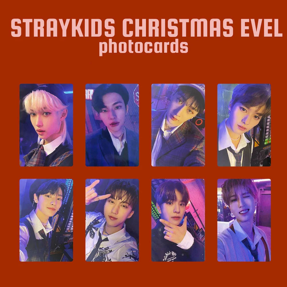 

STRAY KIDS Christmas Eve Photocard Kpop Album Lomo Card Double Side Print Photo Cards Seungmin Felix Bangchan Leeknow