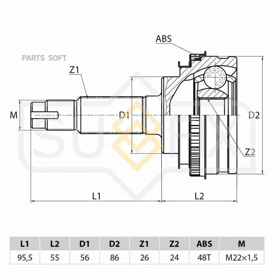 SUFIX ST1103 ШРУС наружный | перед прав/лев |  1шт