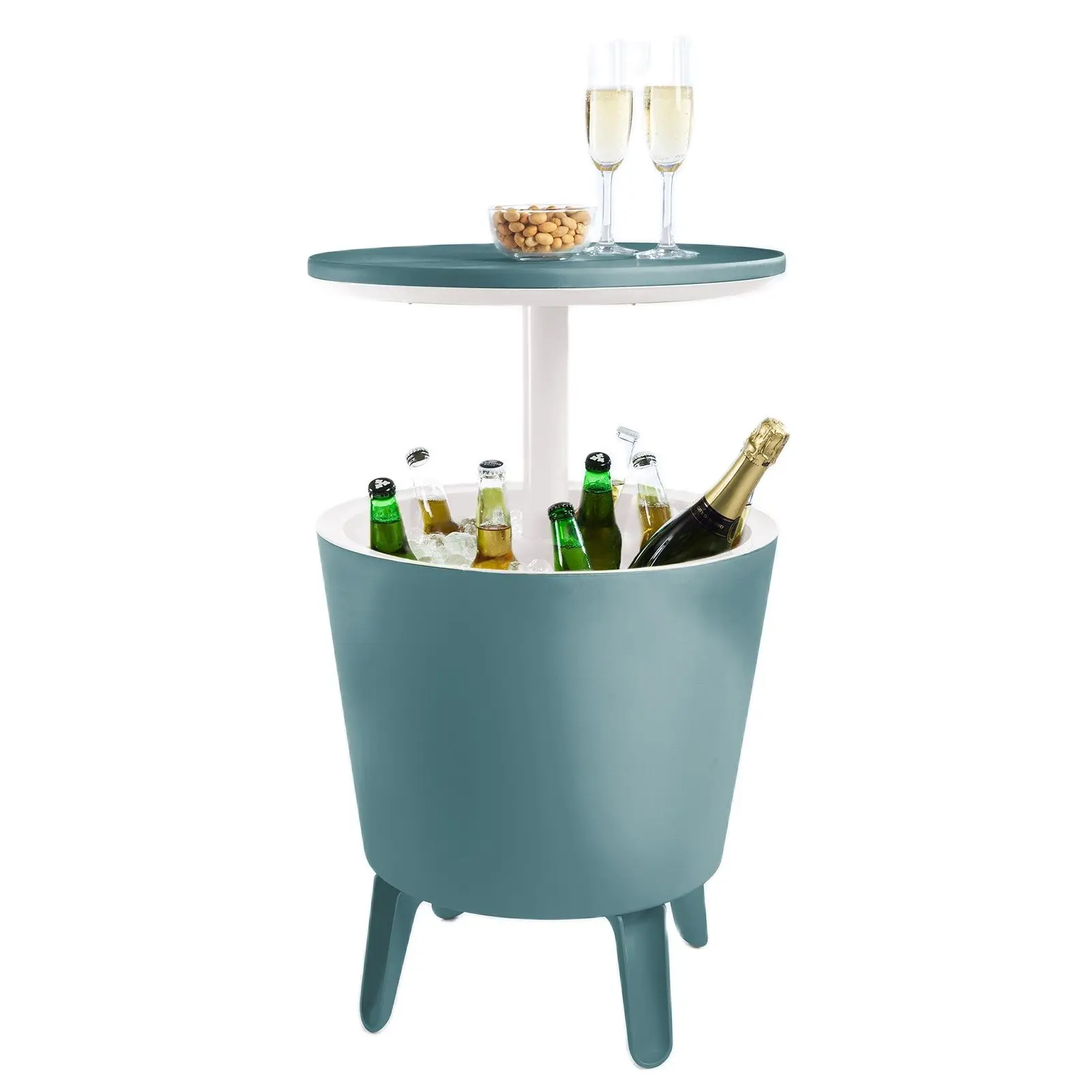 

Modern Cool Bar Outdoor Patio Furniture And Hot Tub Side Table With 7.5 Gallon Beer And Wine Cooler (US Stock)