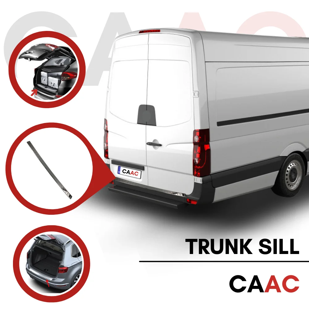 

Тёмно-черный хромированный защитный порог для заднего бампера VW CRAFTER VAN 2006-2017