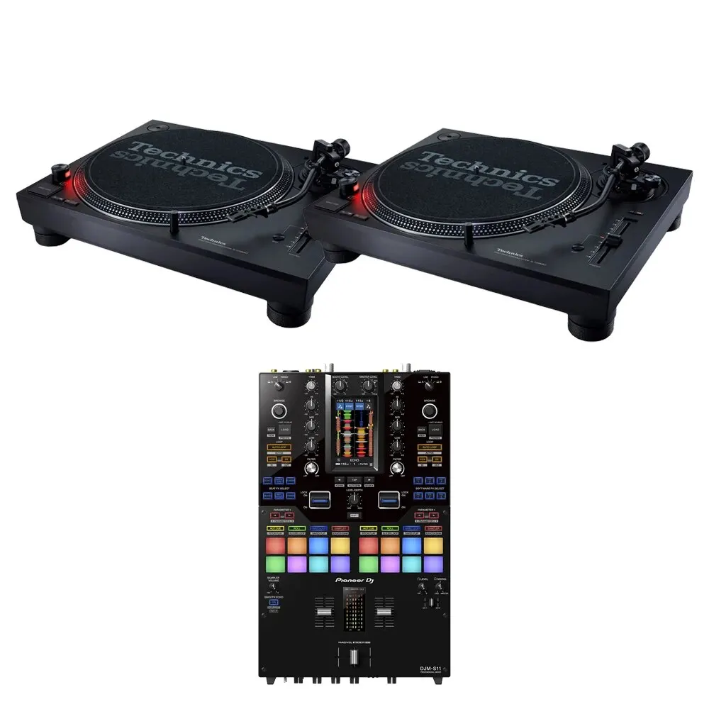 

SL-1210 MK7 x2 + для-Pioneers DJM-S11 с наушниками + кабель