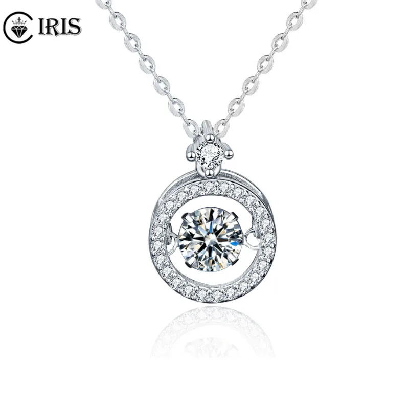 

Real D Color 0.5 Carat Beating Heart Moissanite Necklace, 925 Sterling Silver Pendant Necklace Wedding Jewelry