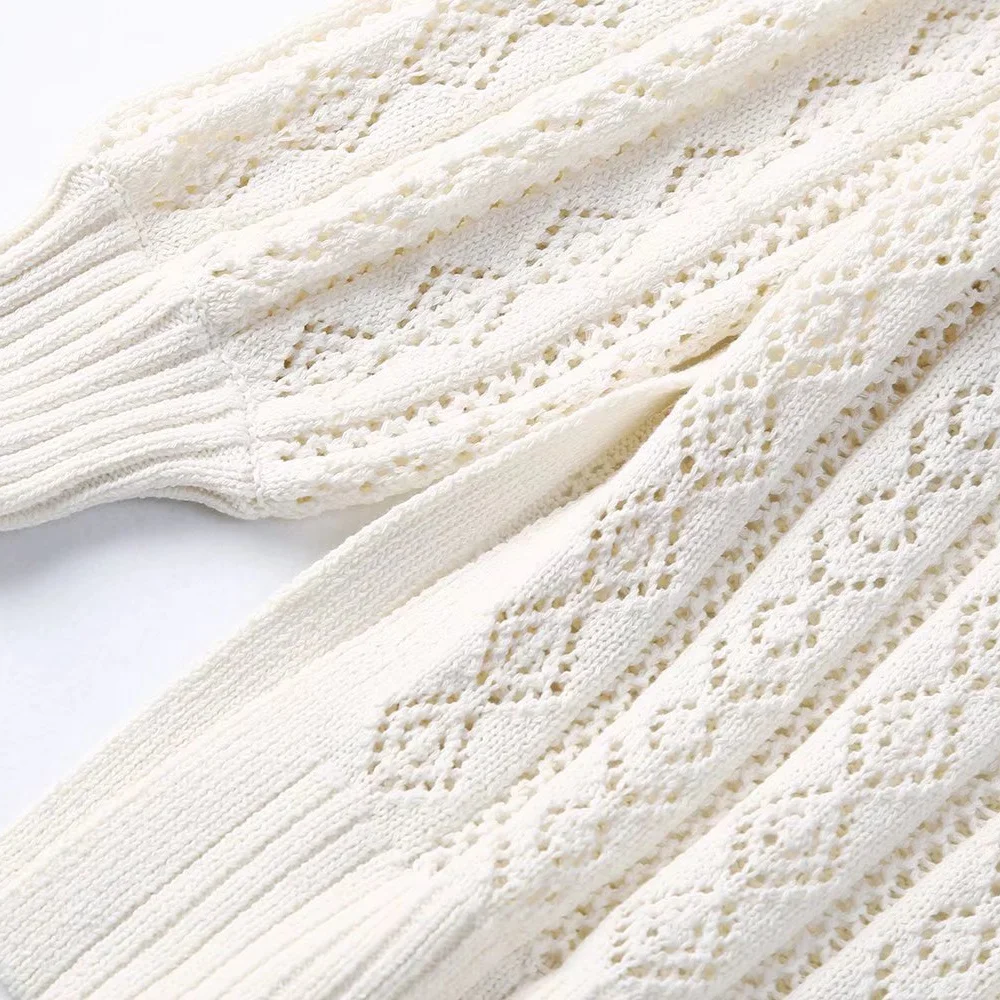 Женский жаккардовый свитер PB &amp ZA однотонный вязаный с воротником поло из