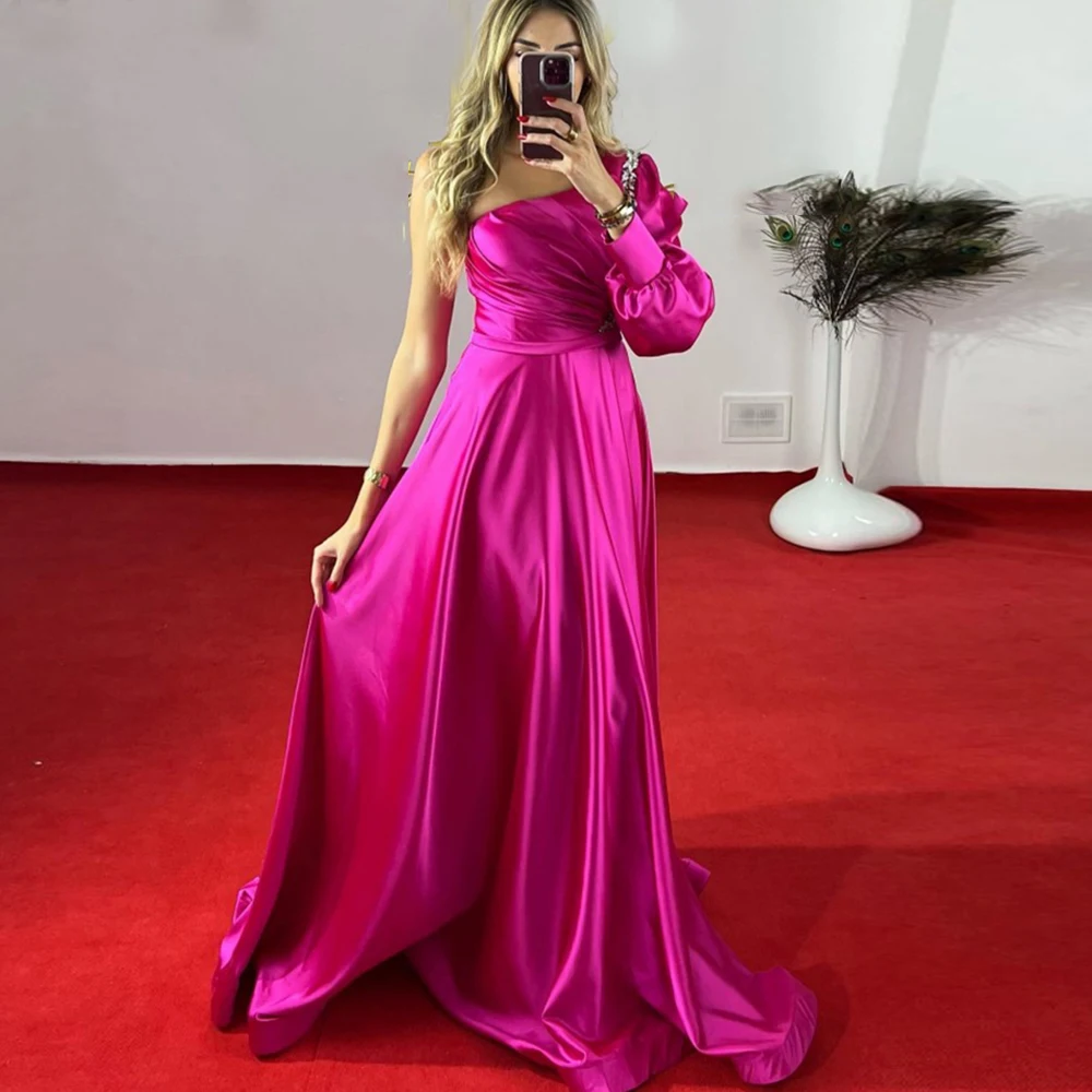 

Розовые платья а-силуэта для выпускного вечера, 2022, вечерние платья, в пол, простые платья с рюшами для гостей свадьбы, вечеринки