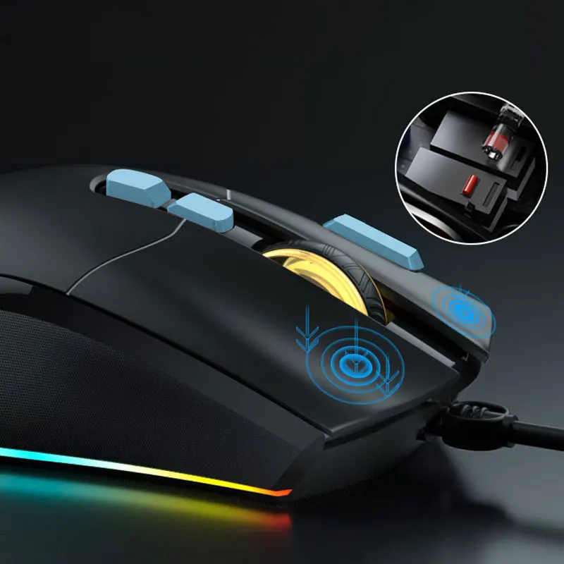 Проводная мышь M10 SUNSONNY игры и навыки специальная RGB светоизлучающая