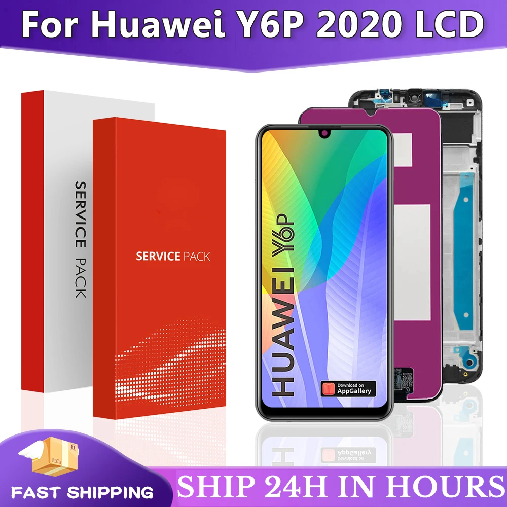 ЖК-дисплей 6,3 дюйма для Huawei Y6P 2020 с сенсорным экраном и дигитайзером для замены дисплея Huawei Y6P
