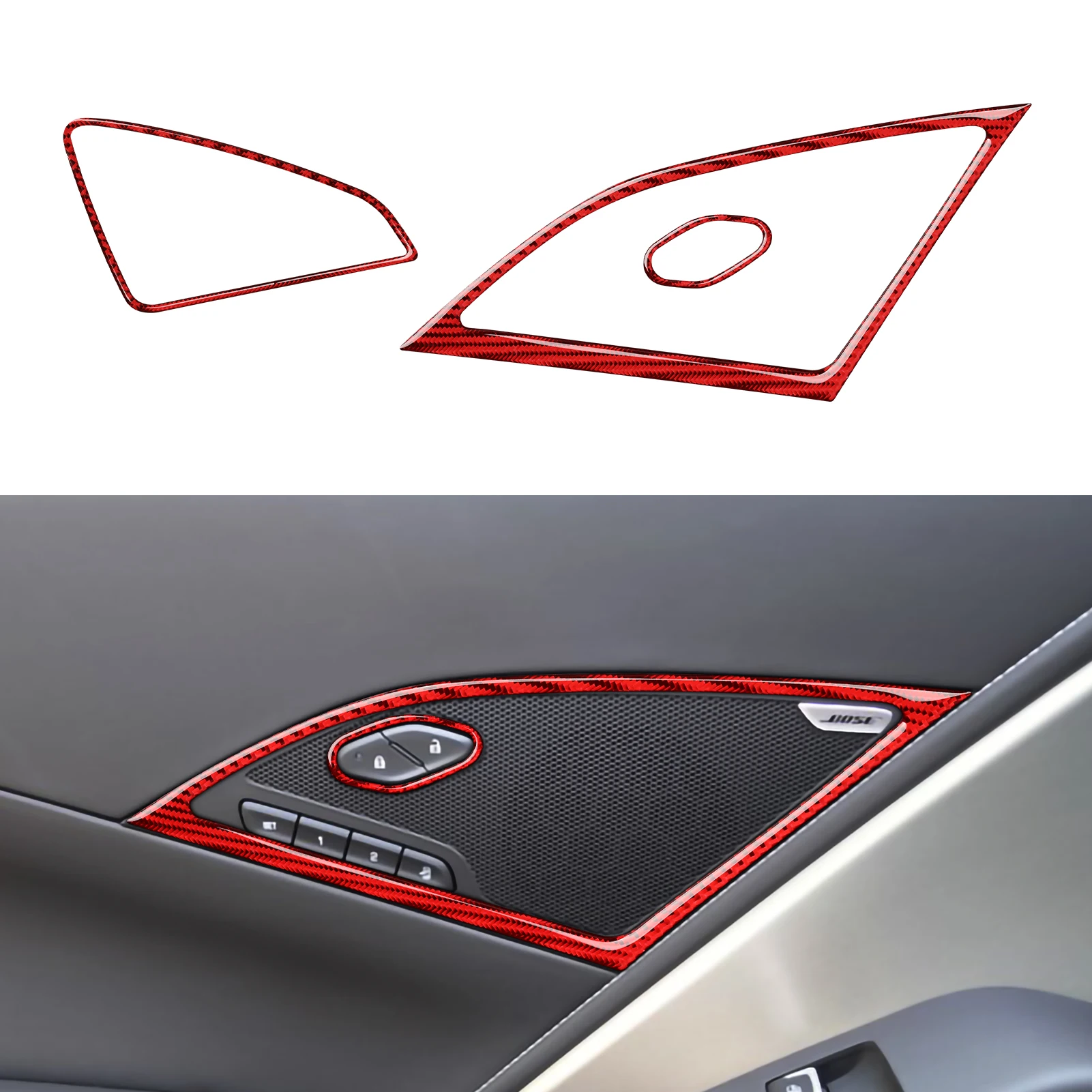 

Car Side Door Speaker Sticker Decal Carbon Fiber Trim for Chevrolet Corvette C7 2014 2015 2016 2017 2018 2019 Accessories