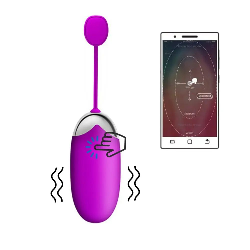 Лиловое виброяичко Abner с управлением при помощи смартфона