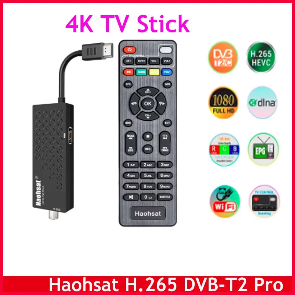 ТВ-приставка Haohsat Европа Италия HEVC DVB-T2Pro 4K цифровой наземный декодер DVB T2 ТВ-тюнер