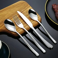 high end popular stainless steel western tableware set steak knife fork and spoon flatware silverware set dinnerware suit