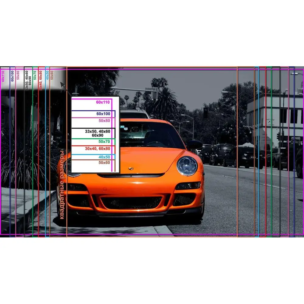 LINXONE Плакат "Вариант транспорта автомобиля мотоцикла 13" на экокоже с креплением на алюминиевых амортизаторах в тубусе/Декор для дома/декор для дома.